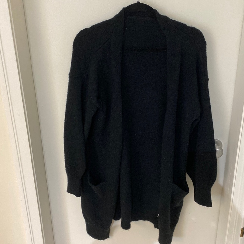 Cozy long oversize wool cardigan